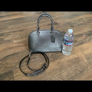 Coach Gunmetal Metallic Leather Purse